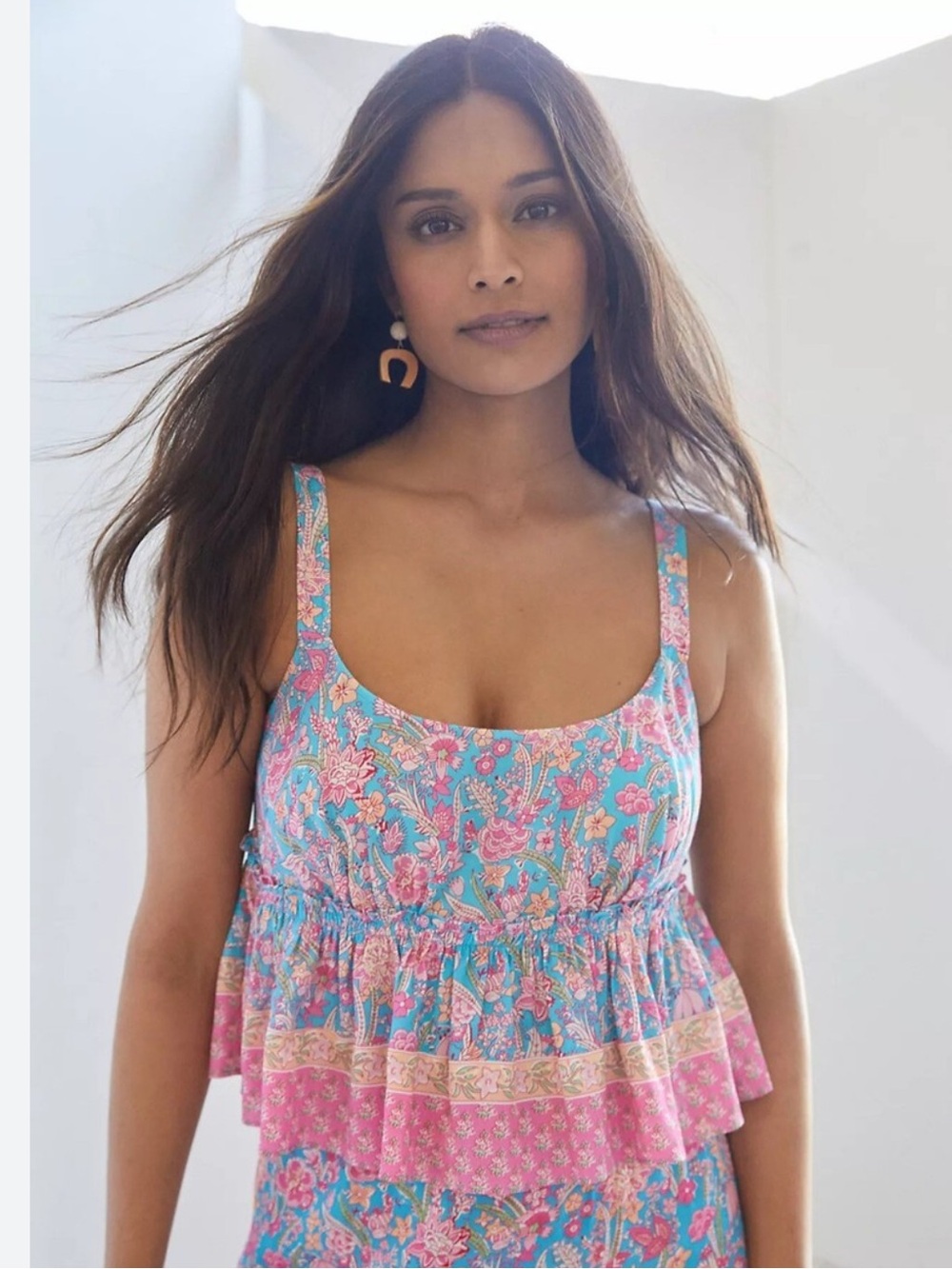 Anthropologie Plenty by Tracy Reese floral peplum tank top